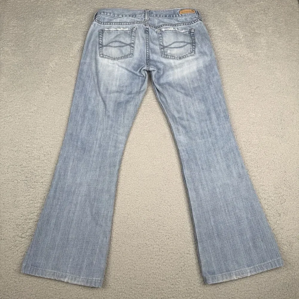 VTG Abercrombie & Fitch Jeans Womens 4 Light Blue Bootcut Flare Low Rise Y2K